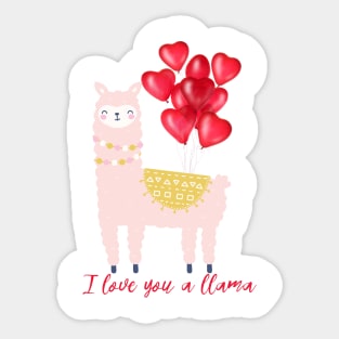I Love You a Llama Sticker